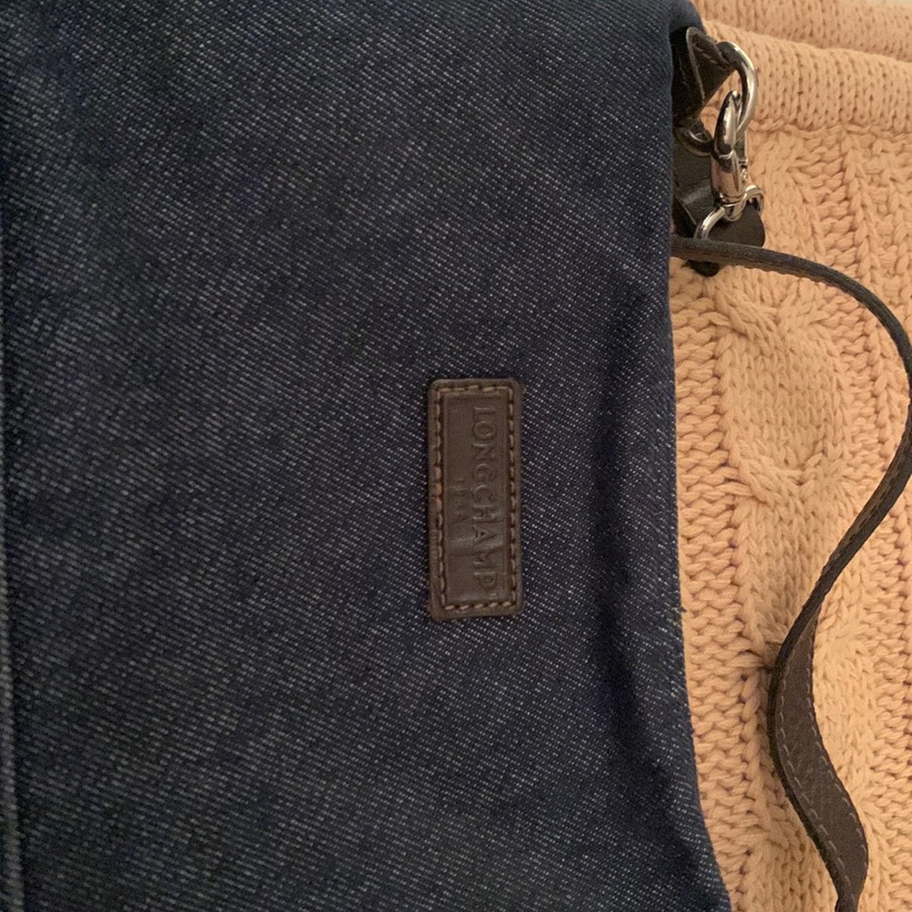 Long champ denim bag
